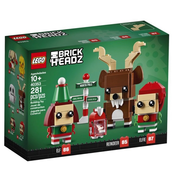 LEGO Brickheadz Reindeer, Elf and Elfie 40353 Building Toy (281 Pieces) - New - Picture 3 of 5